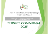 Note de synthèse budget communal 2026